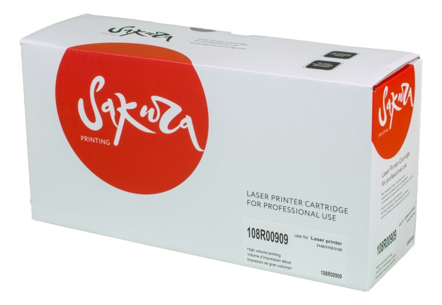 Картридж лазерный Sakura 108R00909 для Xerox Phaser 3140/3155/3160, черный #1