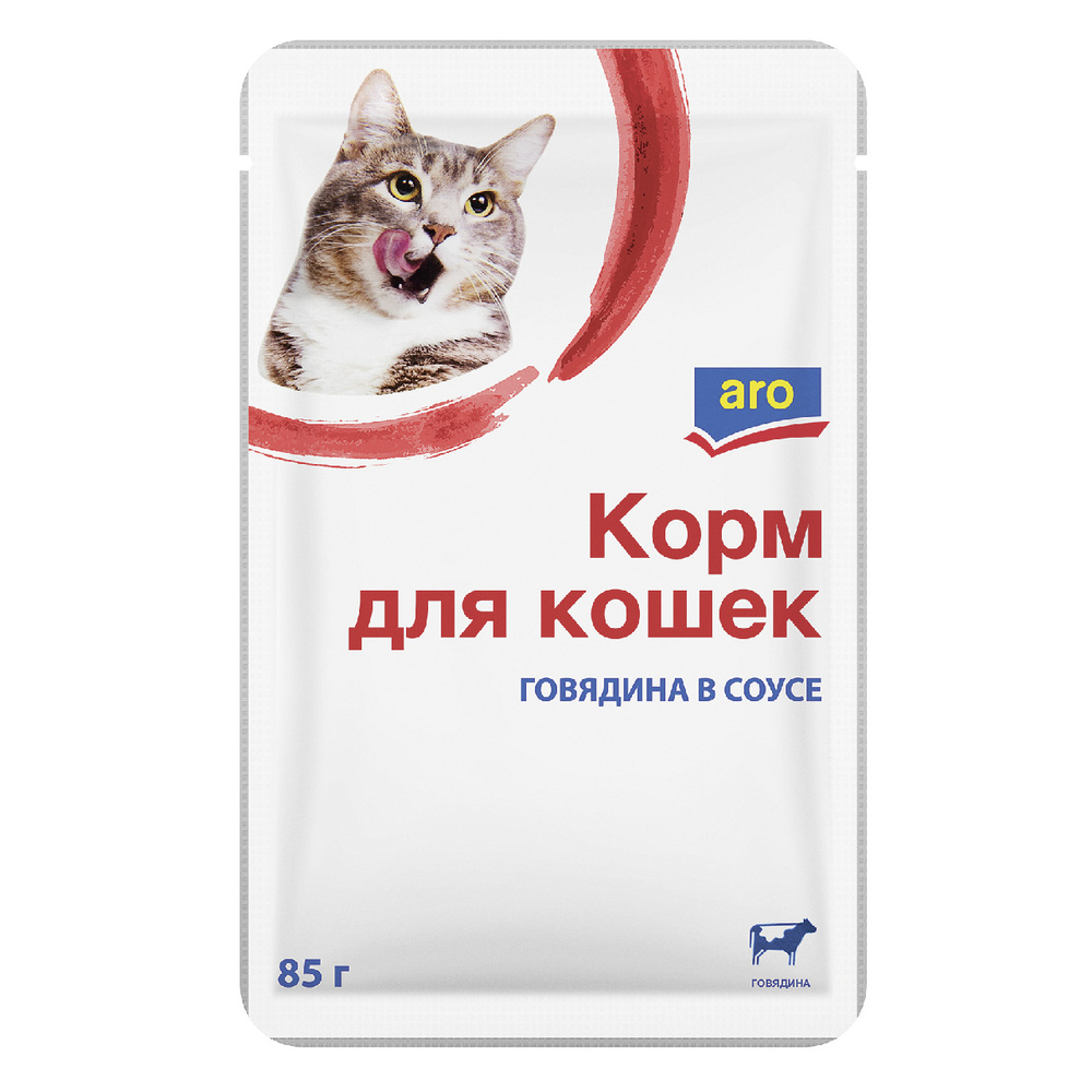 aro Корм для кошек говядина в соусе, 85г #1