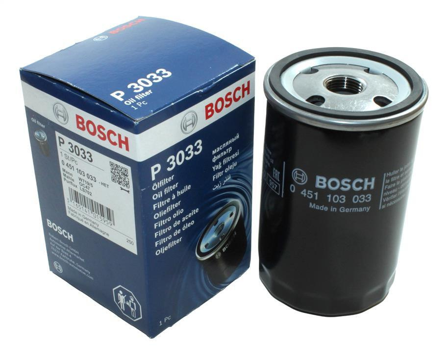 Фильтр масляный BOSCH 0451103033 /P3033/ Audi 80/100/A6/A4, VW Golf/Venta/Passat 1.0-2.3  #1