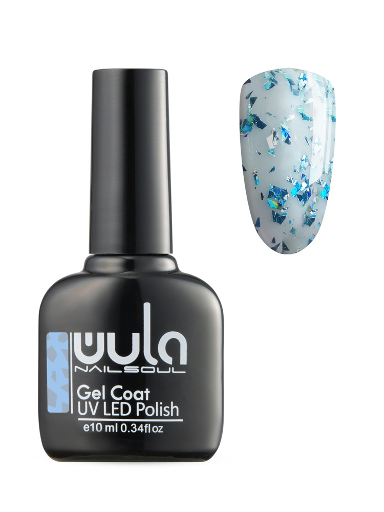 WULA NAILSOUL Гель-лак для ногтей Glitter Rain тон 623 голубые осколки, 10 мл  #1