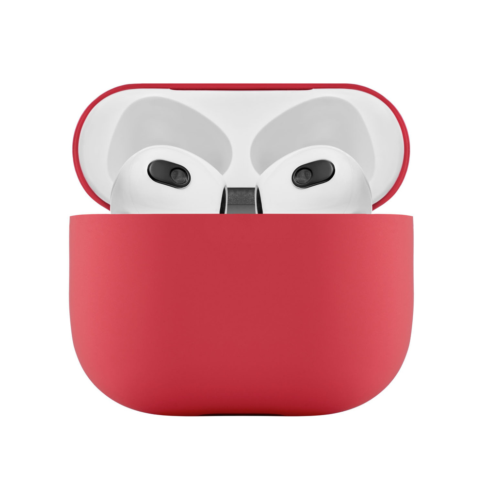 Ультратонкий силиконовый чехол uBear Touch case для AirPods 3, красный Уцененный товар  #1