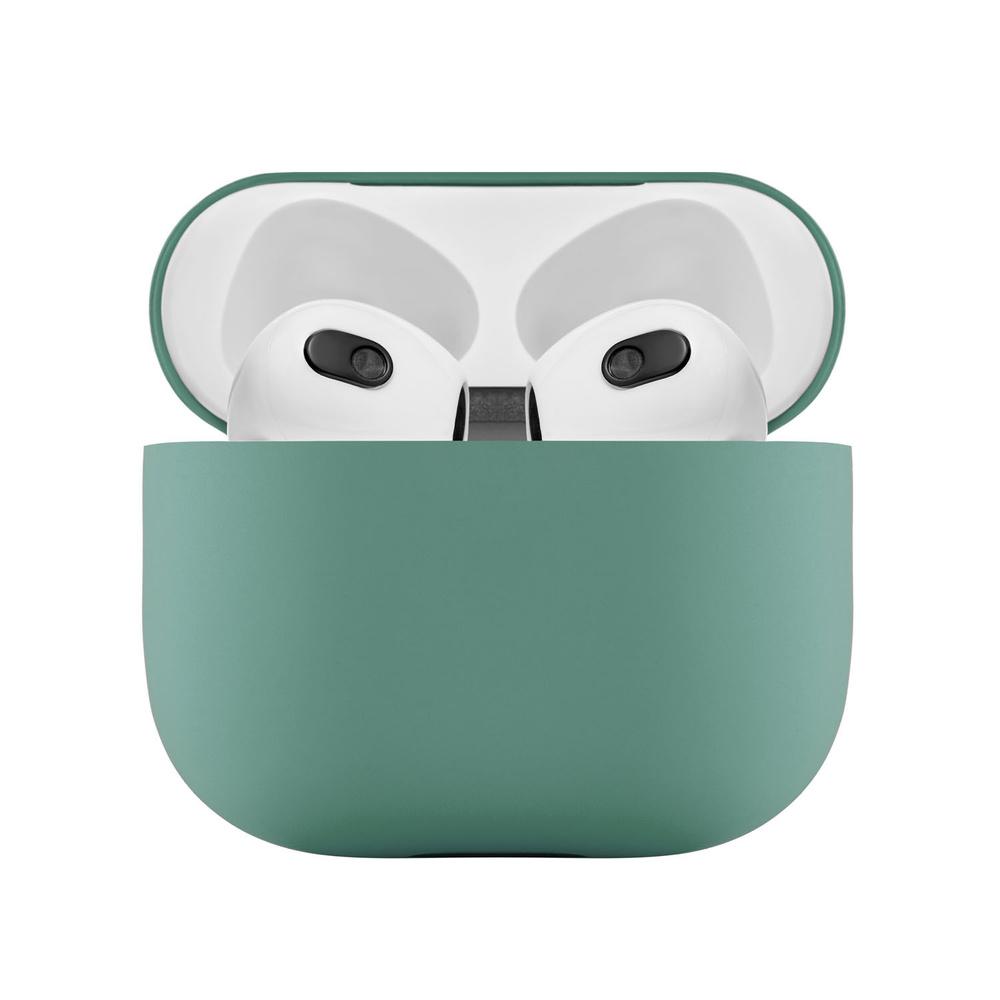 Ультратонкий силиконовый чехол uBear Touch case для AirPods 3, зеленый. Уцененный товар  #1