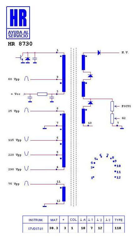 ТДКС (FBT) JF0501-2515 ( 1372,0093, 1372,0093D, HR8730) Строчный трансформатор  #1