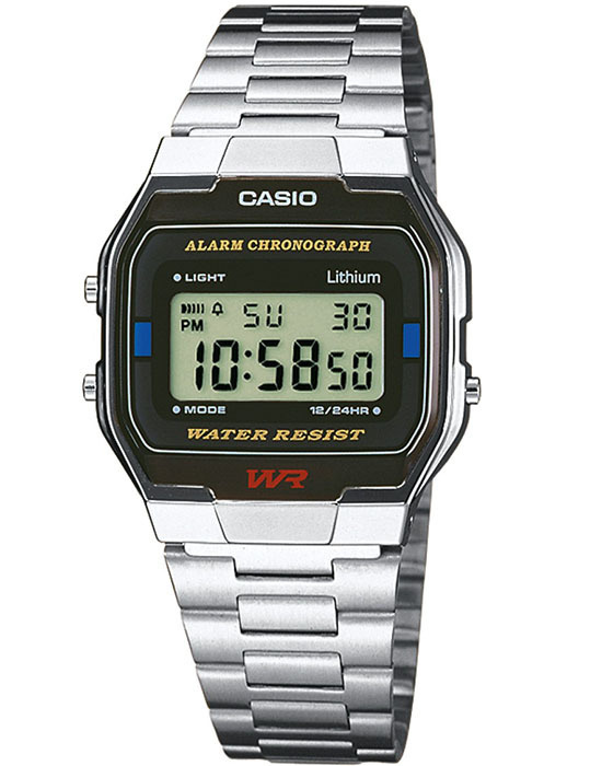 Электронные японские часы Casio Vintage A-163WA-1 с секундомером, будильником, таймером с гарантией  #1