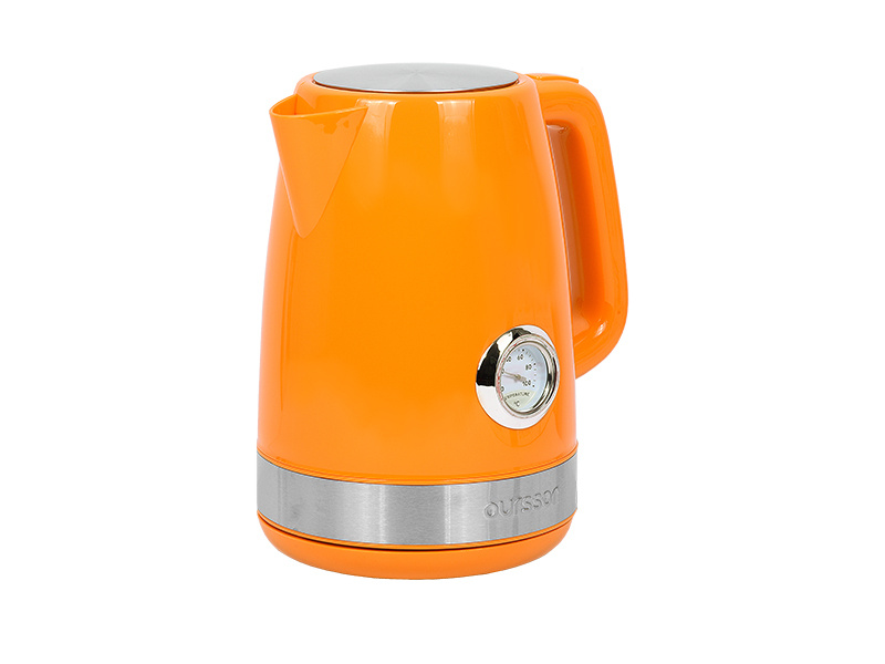 Электрический чайник Oursson KE1716P/OR оранжевый, мощность 2200W, встроенный термометр, объем 1.7 литров, #1