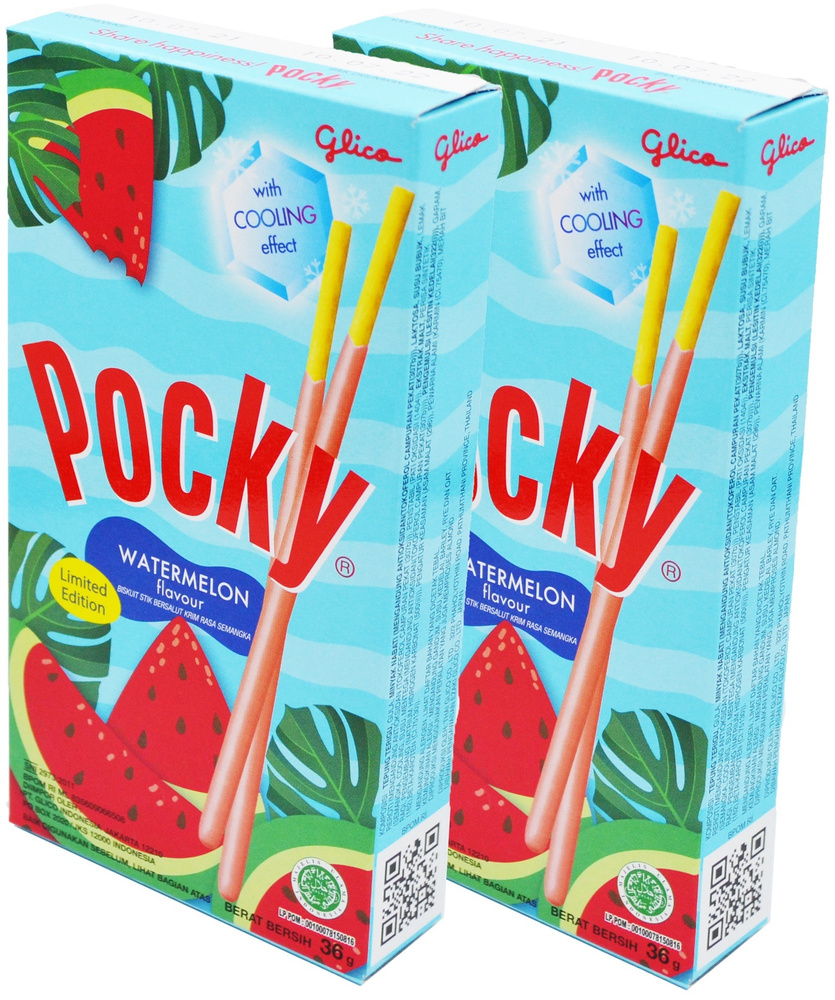 Шоколадные палочки Pocky Watermelon / Покки Арбуз 36 г 2 шт. (Индонезия)  #1