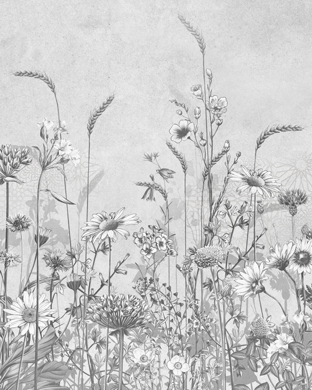 Фотообои флизелиновые на стену 3д GrandPik 4499 "Цветы в траве" (ШхВ), 200х250 см  #1