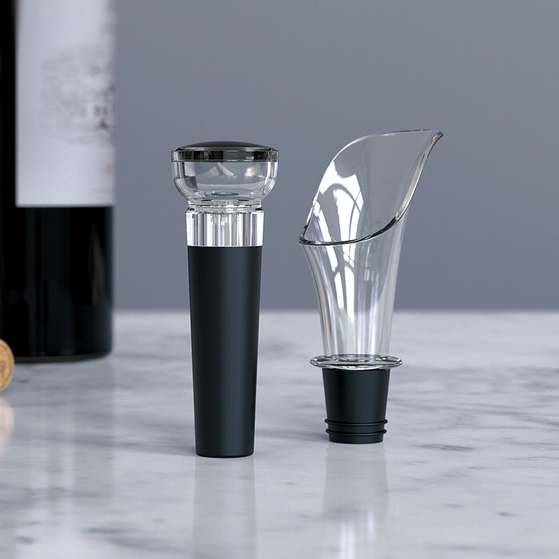 Набор для вина/Винный набор сомелье 2 предмета: вакуумная пробка выдвижная для бутылки и аэратор для #1