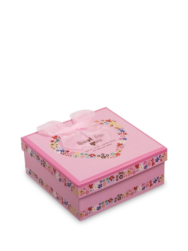Коробка подарочная "Квадрат" розовая 6,5*15*15 см #1
