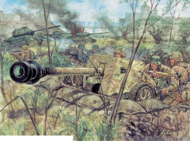 Набор фигурок 6096ИТ Пушка German PAK 40 AT Gun with servants Масштаб 1/72 #1