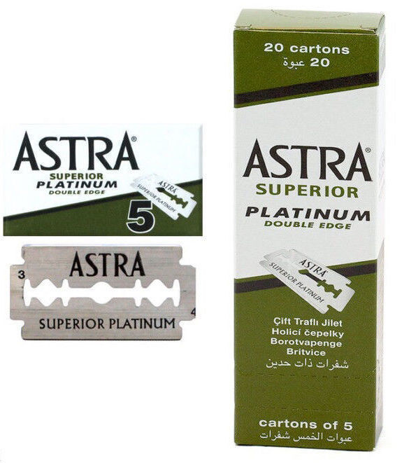 ASTRA SUPERIOR PLATINUM / Лезвия классические для Т-образных станков, двусторонние, 100 шт  #1