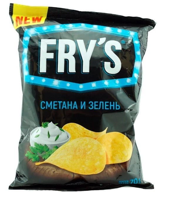 Чипсы FRY S со вкусом Сметана с зеленью  70гр *4шт #1