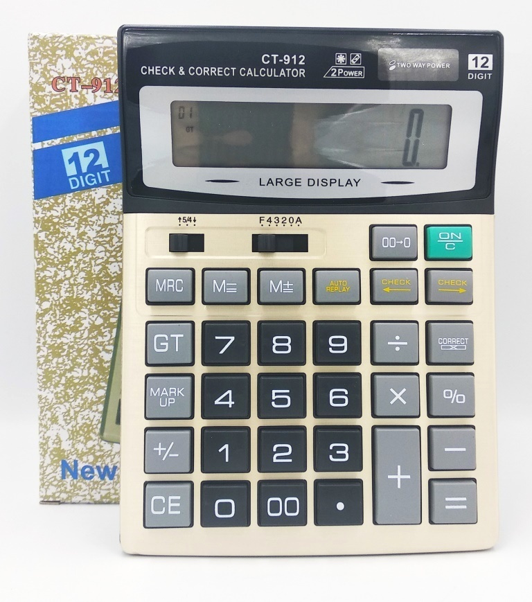 Калькулятор 12 разрядов настольный большой CT-912 для вычислений, калькулятор для ЕГЭ для школы для работы #1