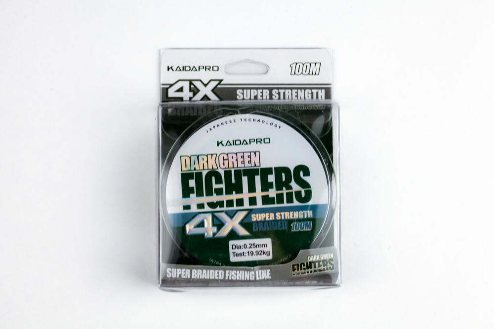 KAIDA Плетеный шнур FIGHTERS 4X dark green PX402-25 100м 0,25мм плетенка кайда  #1