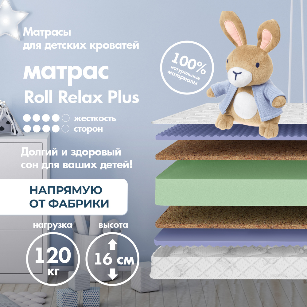 Dreamtec Матрас Roll Relax Plus, Беспружинный, 70х120 см #1