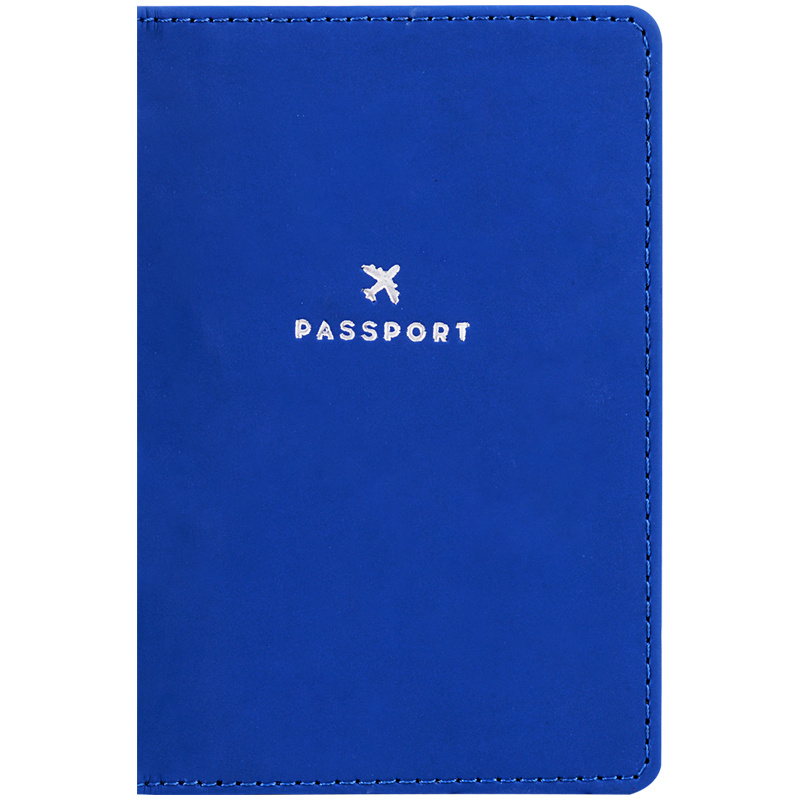 Обложка для паспорта OfficeSpace "Journey", кожзам, синий, тиснение фольгой  #1