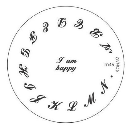 Konad, пластина (диск) для стемпинга M46 буквы #1