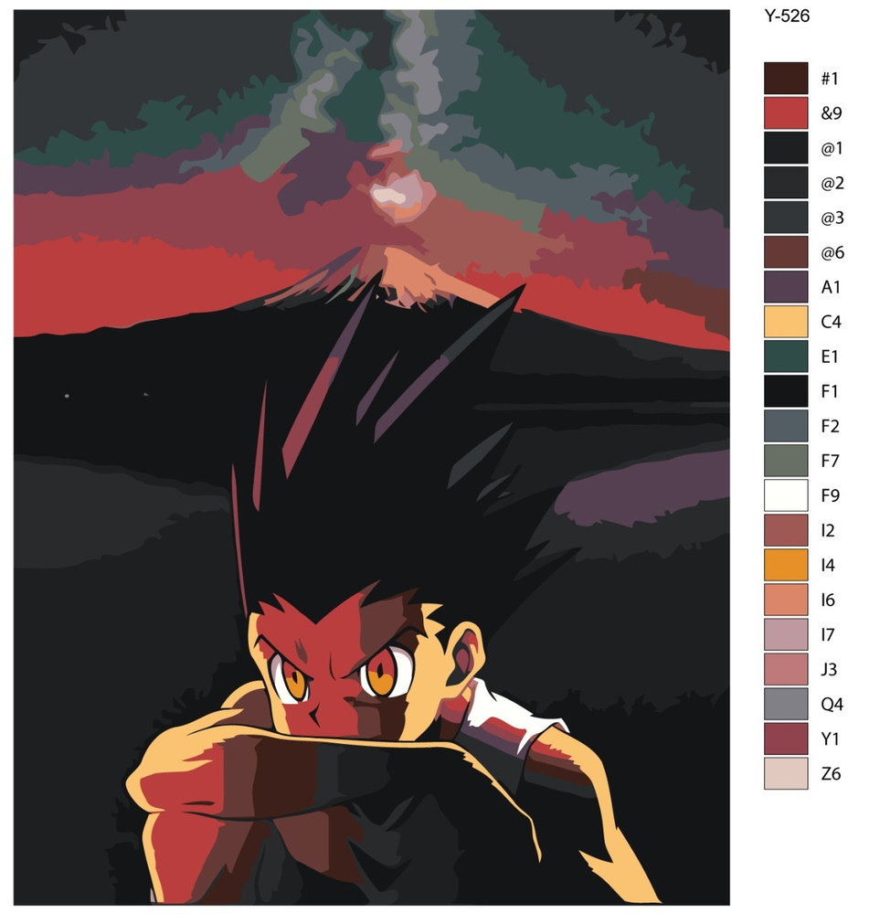 Картина по номерам Y-526 "Hunter x Hunter (Хантер х Хантер), Гон Фрикс. Аниме" 60x80  #1