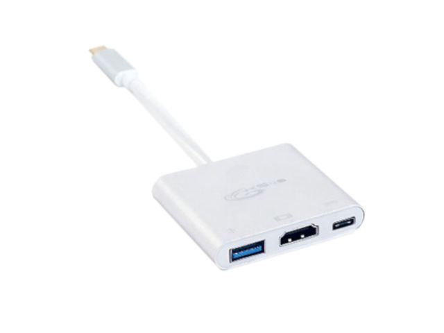 Адаптер KS-is Type-C M - USB/HDMI/Type-C F KS-342 White #1