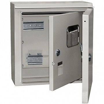 Распределительный шкаф ЩУ, 6 мод., IP54, навесной, сталь, серая дверь, с клеммами код. MKM51-N-04-54 #1