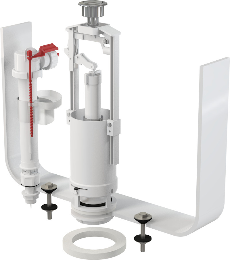 Комплект арматуры для бачка унитаза с нижним подключением 1/2 пластик Alcaplast SA2000S 1/2  #1