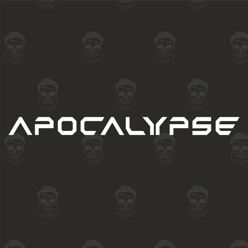 Наклейка на авто без фона "Apocalypse" Белая 30х4см 2шт #1