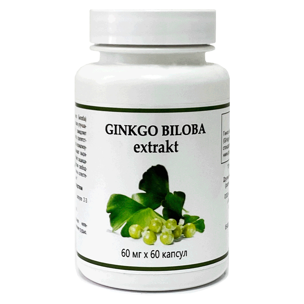 Гинкго Билоба (Ginkgo Biloba), флавоноиды 24%, 60 мг, 60 капсул #1