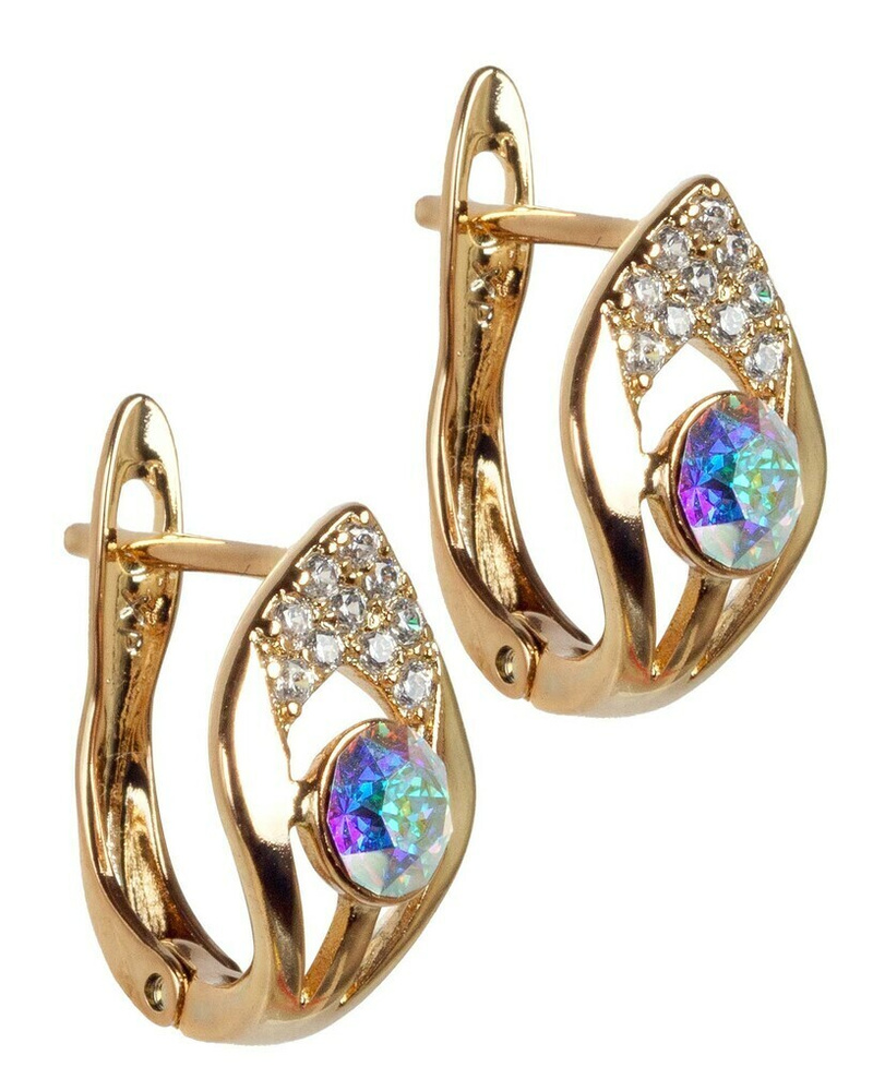 Серьги женские Xuping, со Swarovski, бижутерия под золото, лазурные ...
