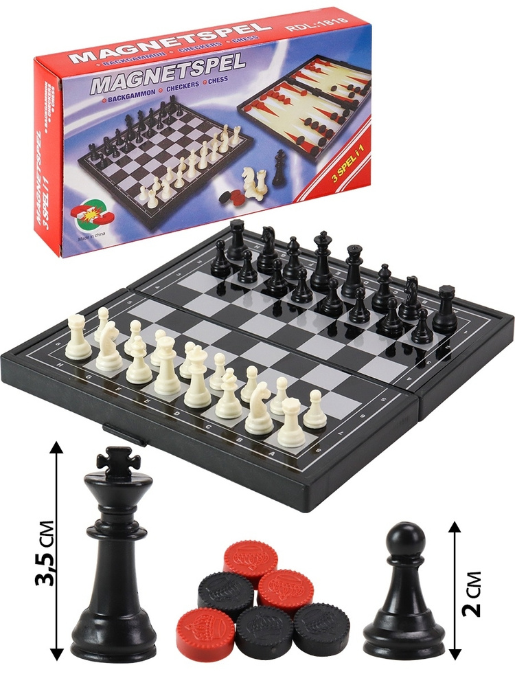 Шахматы, нарды, шашки Miland магнитные пластиковые 3 в 1 #1