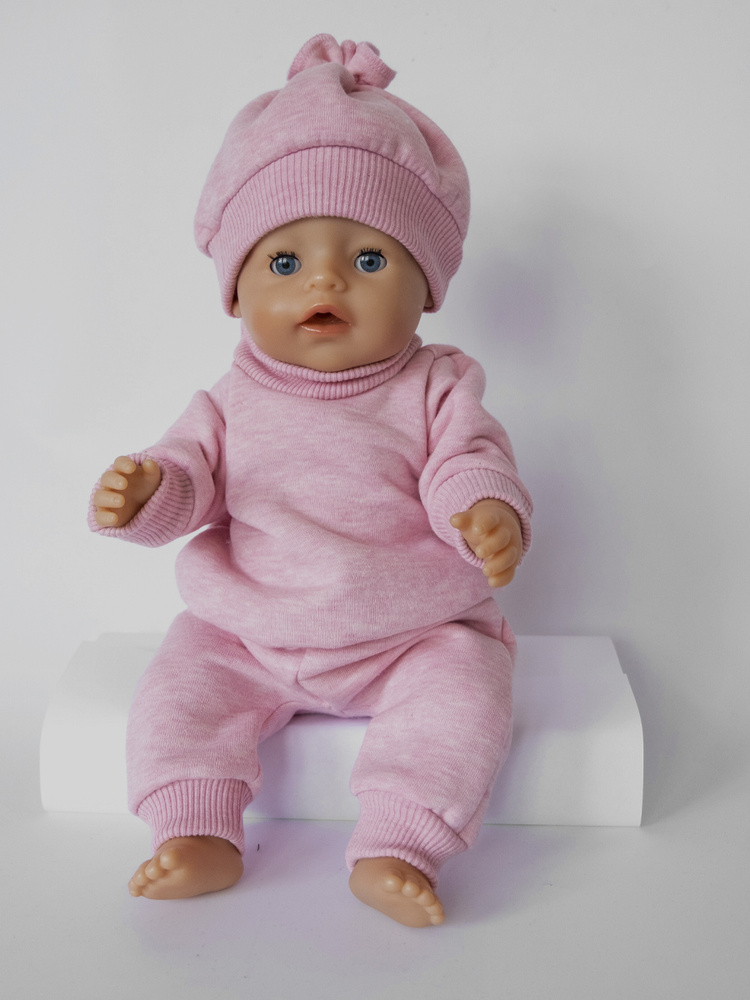 Одежда для куклы Беби Бон (Baby Born) 43см , Rich Line Home Decor, Х-777-1_Розовый-меланж  #1