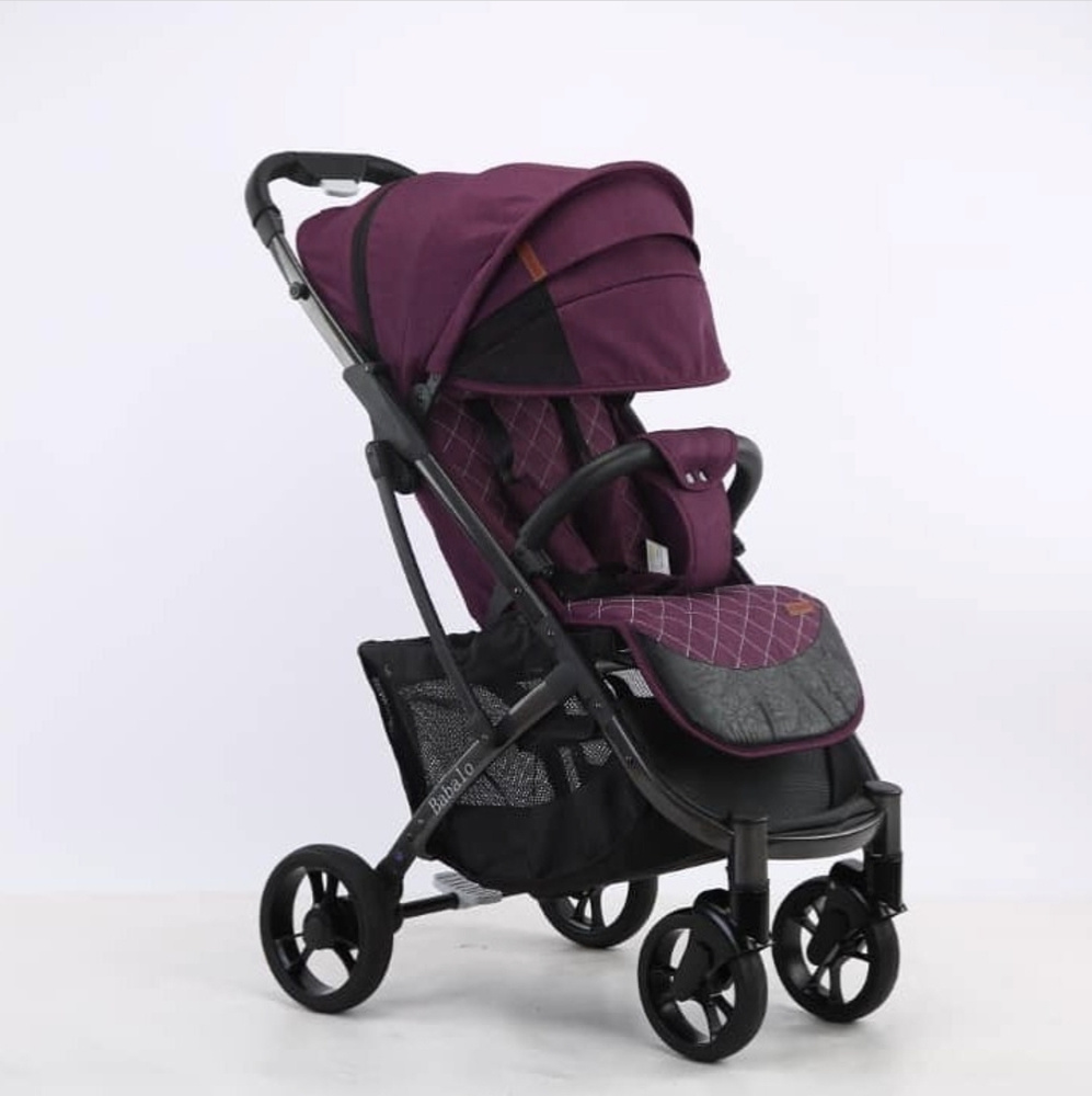 Прогулочная коляска Babalo 2022 Future фиолетовая (черная рама) с сумкой, механическая спинка  #1
