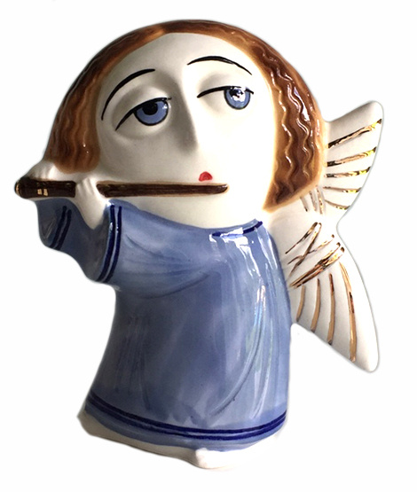 Ангел с флейтой  статуэтка из фарфора #1