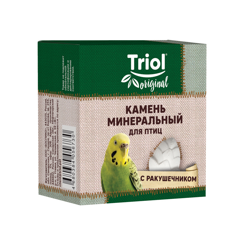 Камень минеральный Triol Original Шишка для птиц с ракушечником, 25г  #1