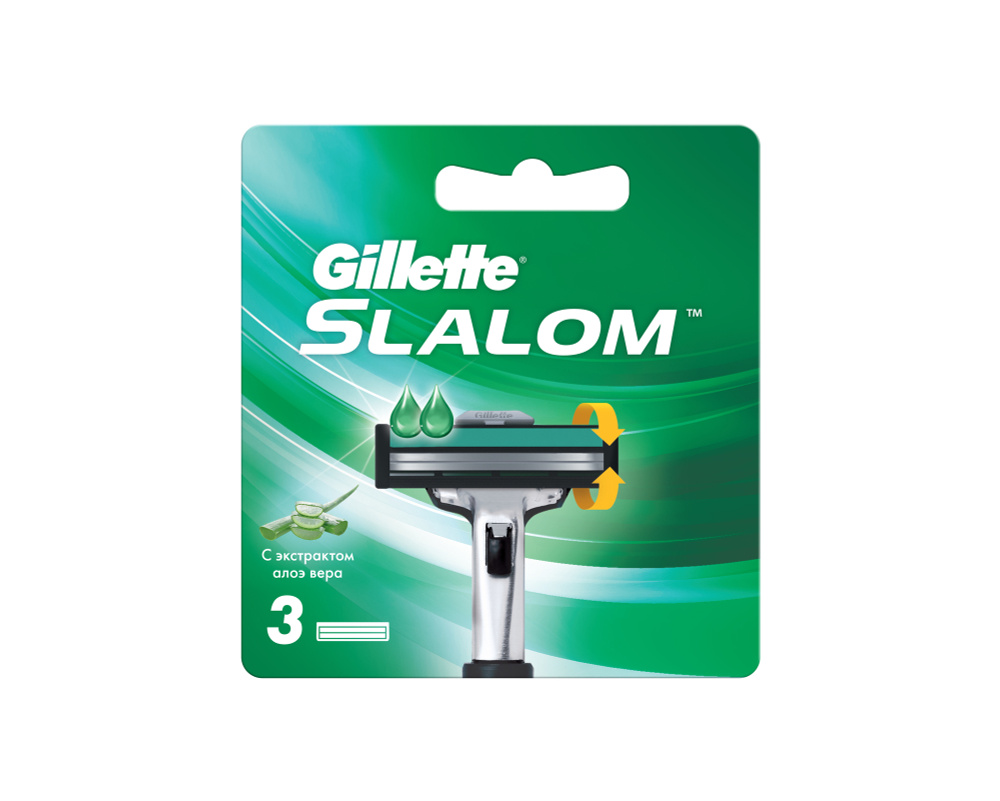 Сменные Кассеты Для Мужской Бритвы Gillette Slalom, с 2 лезвиями, 3 шт  #1