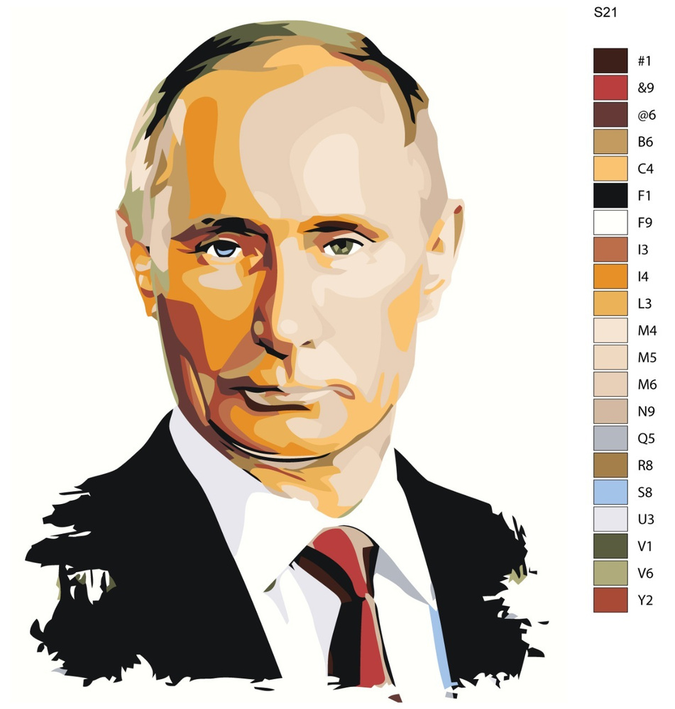 Картина по номерам S21 "Путин Владимир Владимирович" 40X50 #1