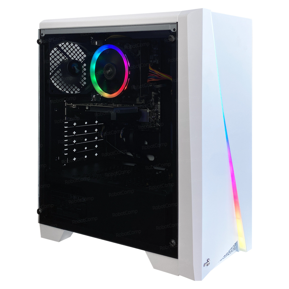 Robotcomp Системный блок Старт V3 White Cylon (Intel Core i3-10100F, RAM 8 ГБ, SSD 480 ГБ, NVIDIA GeForce #1