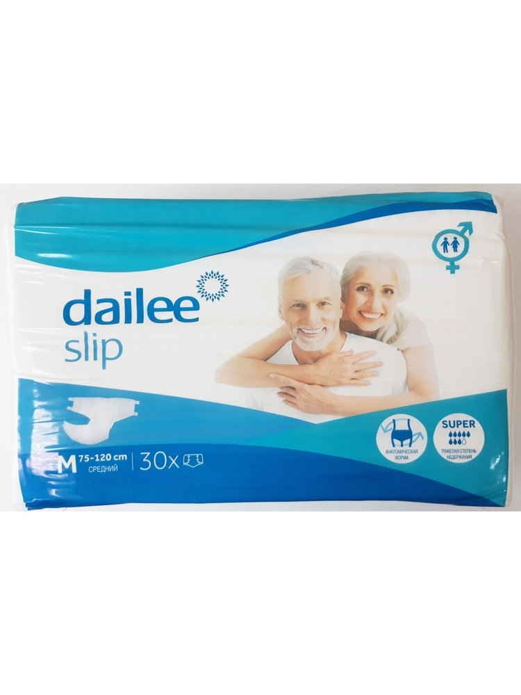 Подгузники для взрослых Dailee slip, размер М, 30шт 8 капель #1