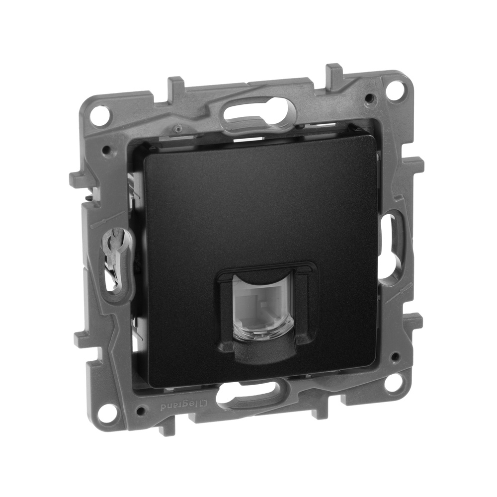 Розетка, Legrand Etika Антрацит Розетка тел. (RJ11), арт.672640 ...