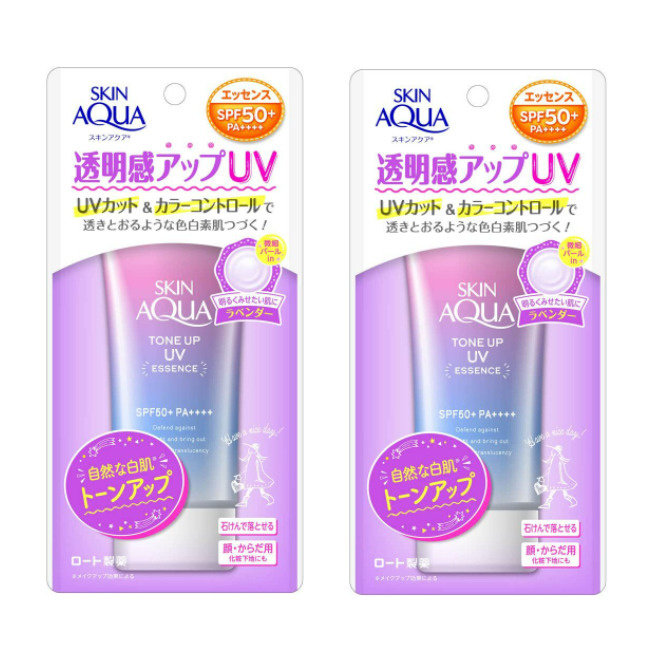 Rohto Skin Aqua Солнцезащитный гель Tone Up UV Essence SPF50+ 80g(2ea) #1