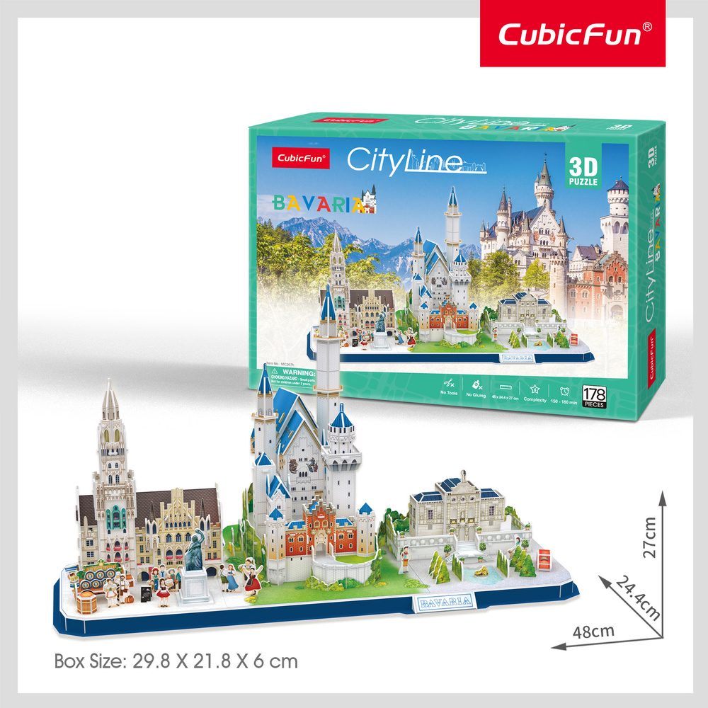 3D пазл CubicFun Бавария CityLine,178 деталей #1