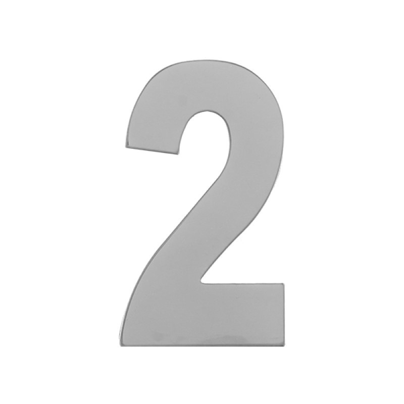Номер дверной MARLOK Цифра "2", металл, хром (27296) #1