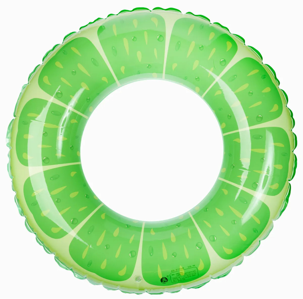 Пляжный надувной круг для плавания, диаметр 80 см / Фрукты-Лайм / Детский круг / Круг для плавания  #1
