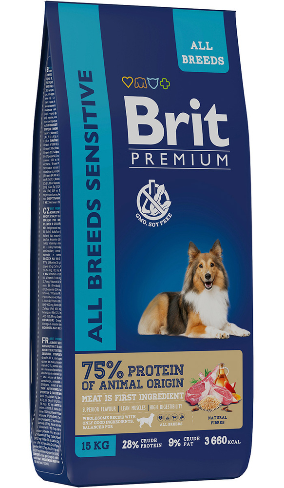 Сухой корм BRIT PREMIUM DOG ADULT SENSITIVE для взрослых собак всех пород с чувствительным пищеварением #1