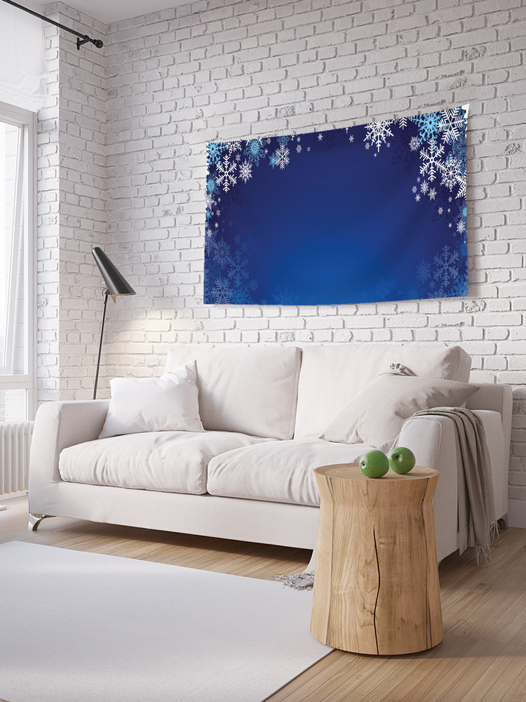 Горизонтальное фотопанно на стену JoyArty "Новогодний снегопад", из ткани, 100х150 см  #1