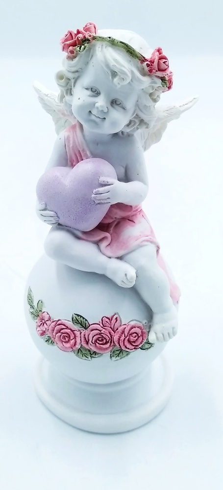 Статуэтка Ангел на шаре с сердцем 14,5см полимерная #1