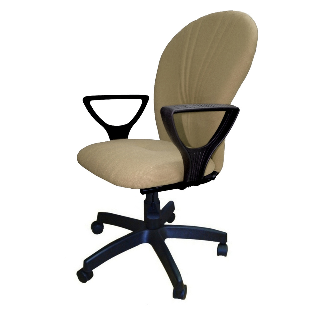 Кресло компьютерное "OAZIS" бежевая искусственная кожа, пиастра, стул офисный  #1