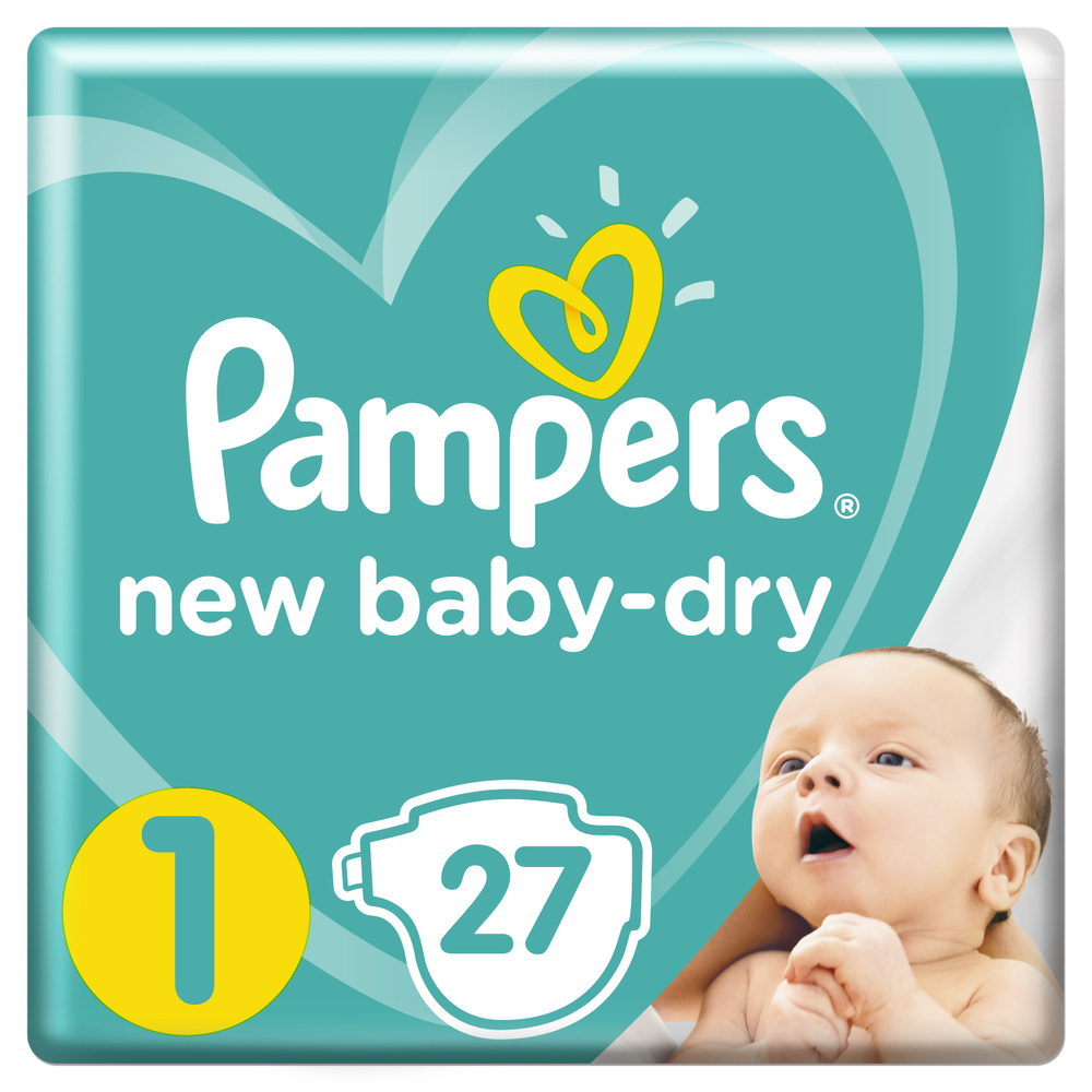 Подгузники Pampers New Baby-Dry для новорожденных 2-5 кг, 1 размер, 27 шт  #1