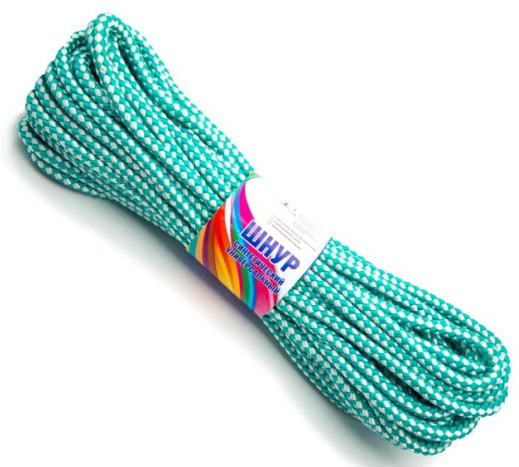 Шнур ШПАГАТ фалового плетения с сердечником полипропилен зеленый диаметр 10мм длина 20м  #1