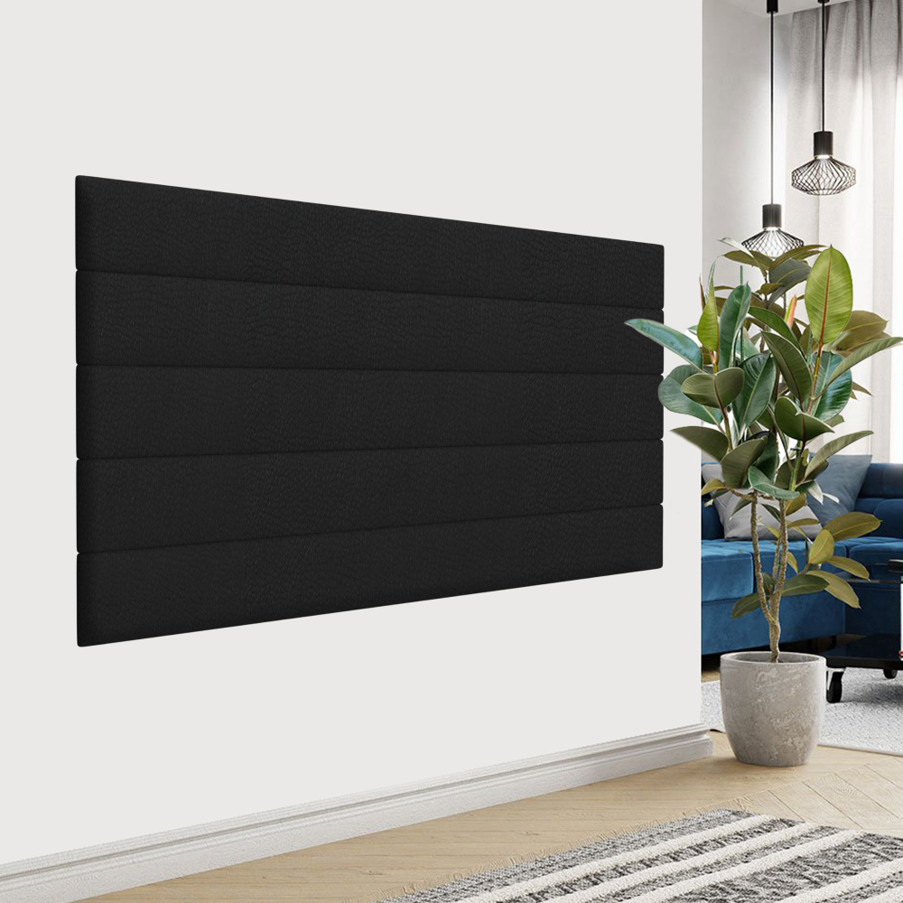 Стеновая панель Eco Leather Black 20х180 см 2 шт. #1