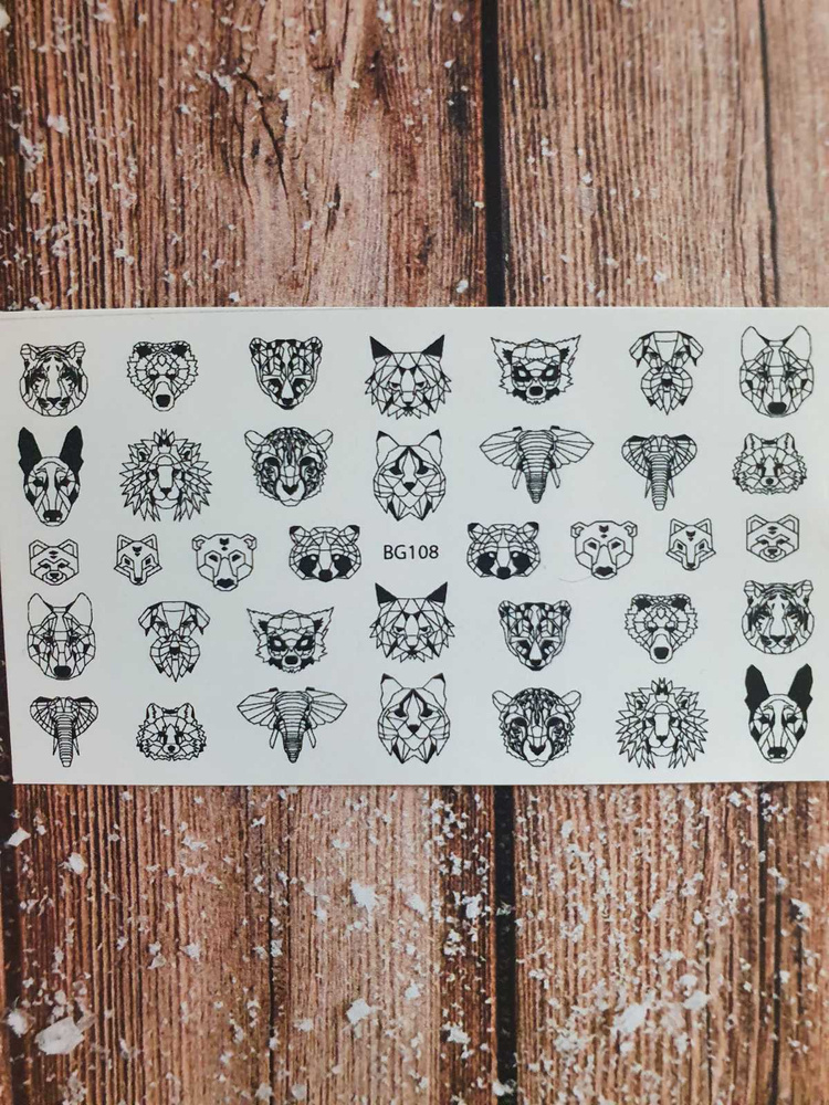 Слайдеры(водные наклейки)для дизайна ногтей на любой фон девушки,птицы,череп/декор для маникюра  #1